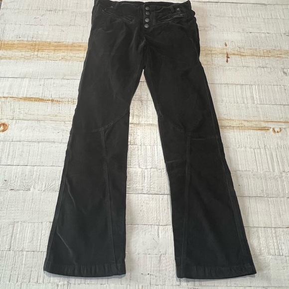 Free People Pants - Free People size 6 NWOT Black Velveteen Button Fly Pants Bootcut Flare Velvet